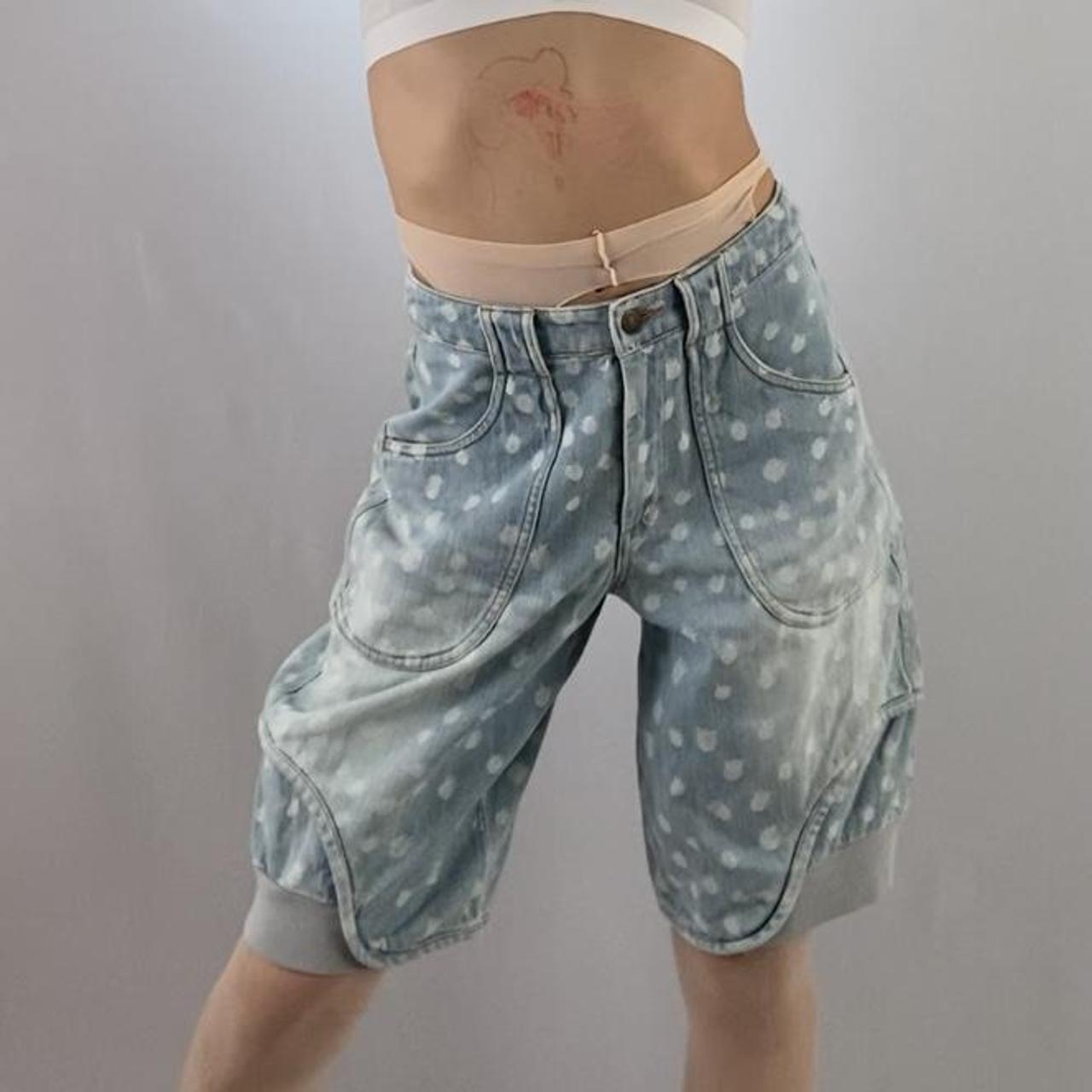 Tsumori Chisato deer print denim jogger shorts