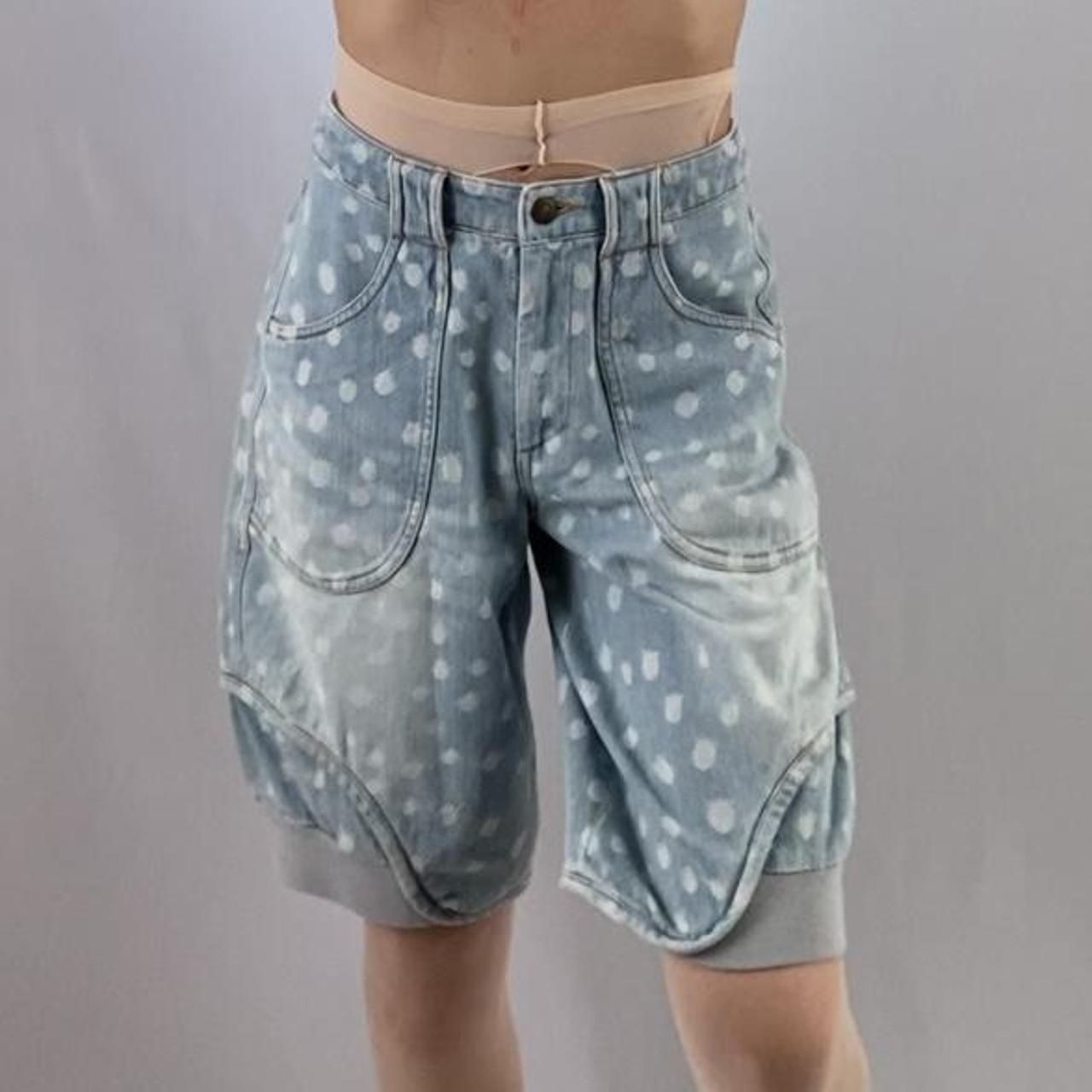 Tsumori Chisato deer print denim jogger shorts