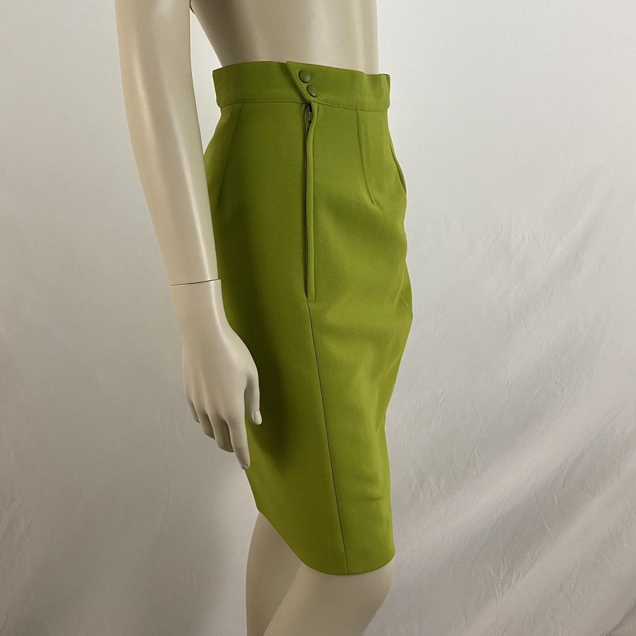 Mugler light green nylon pencil skirt