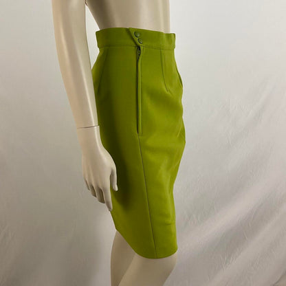 Mugler light green nylon pencil skirt