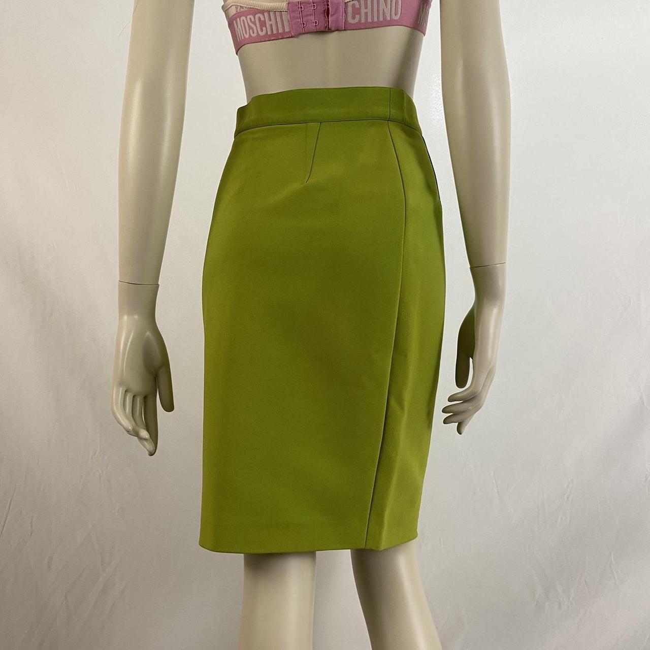 Mugler light green nylon pencil skirt