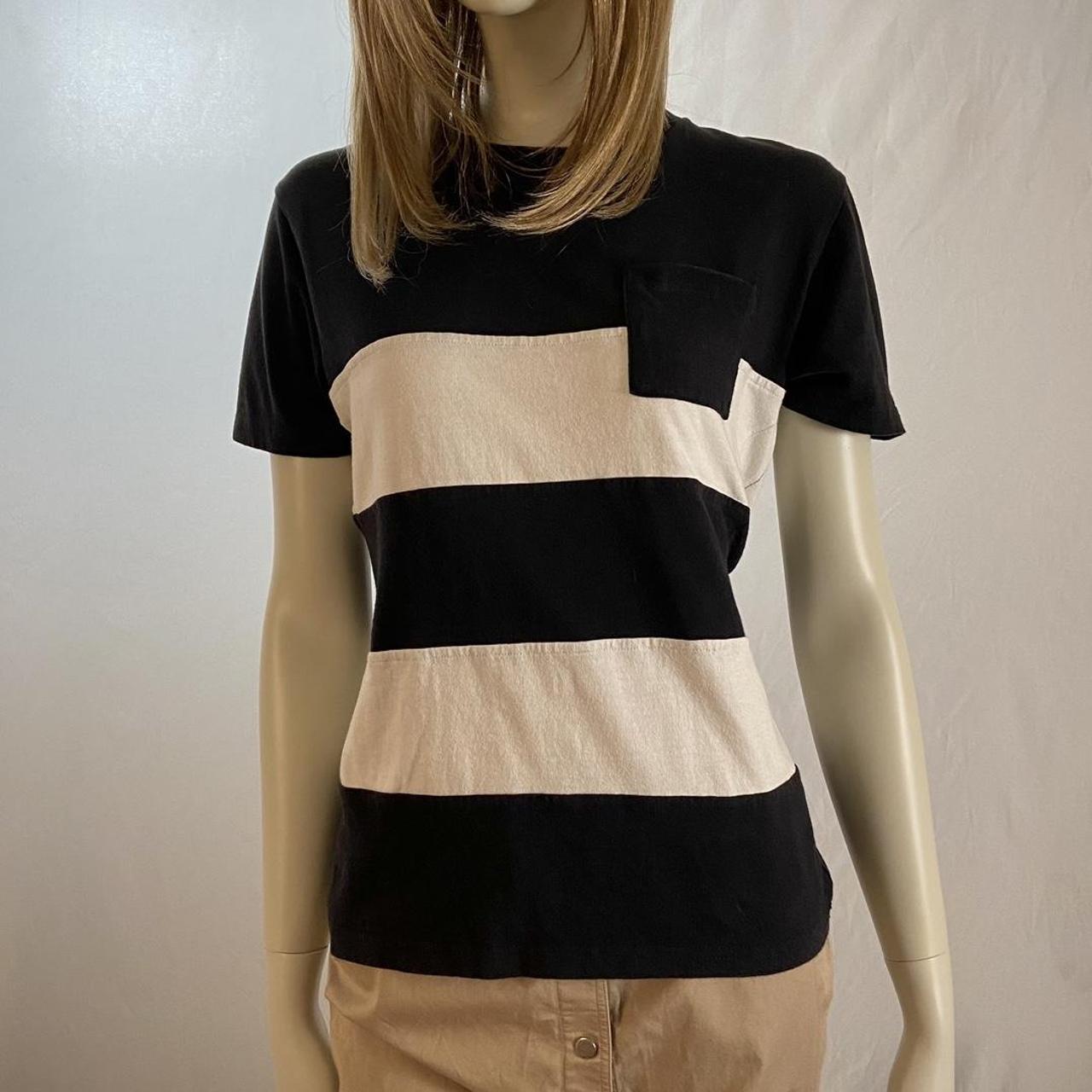 Number (N)ine black and white striped tee shirt