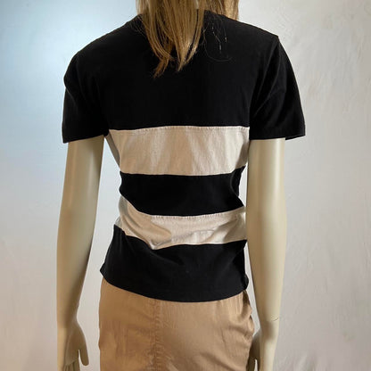 Number (N)ine black and white striped tee shirt