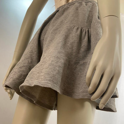 Gomme ruffle knit grey drawstring shorts