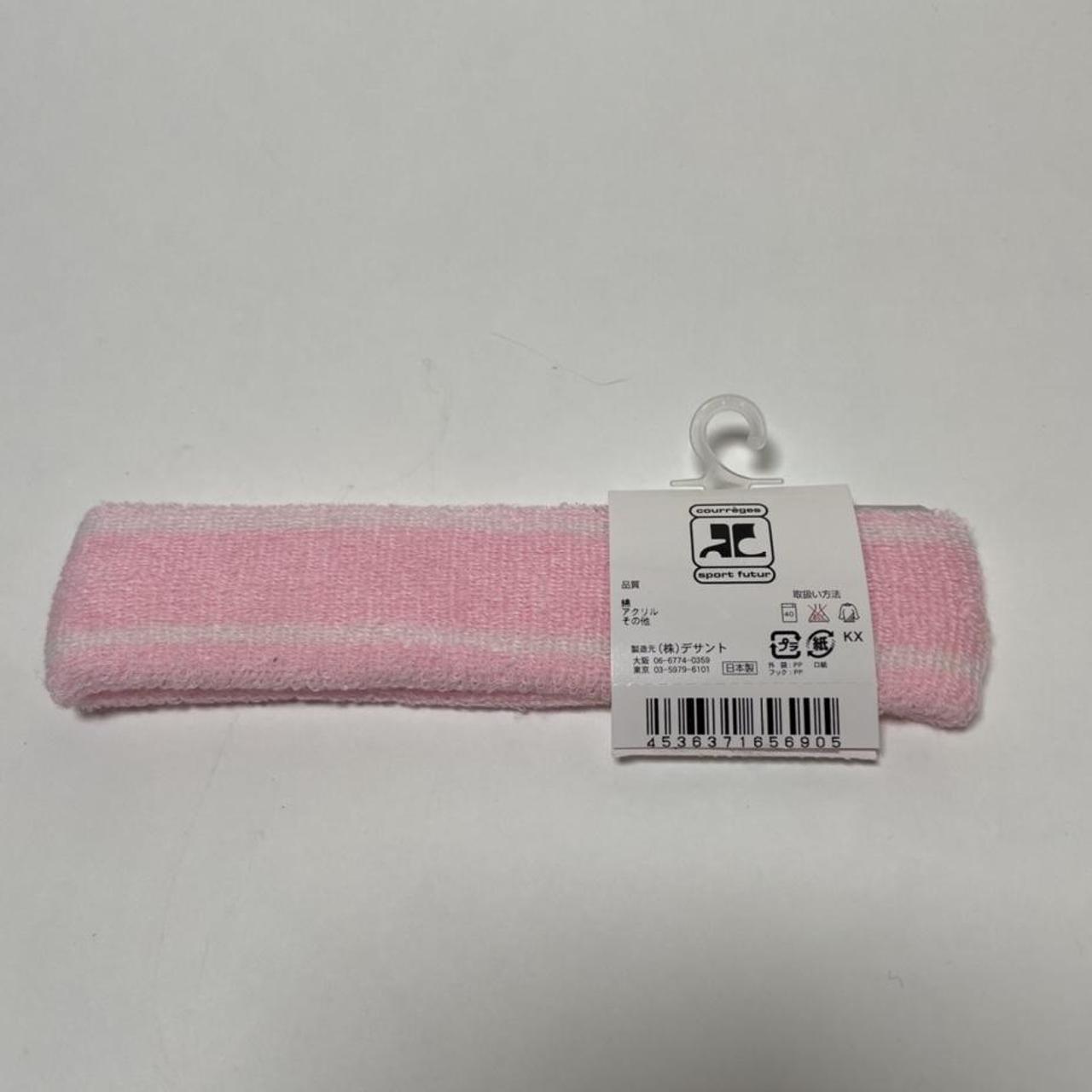 Courreges pink striped sweatband