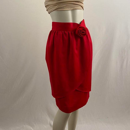 Courreges rose petal knee-length wrap skirt