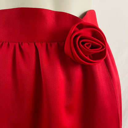 Courreges rose petal knee-length wrap skirt