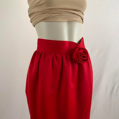 Courreges rose petal knee-length wrap skirt