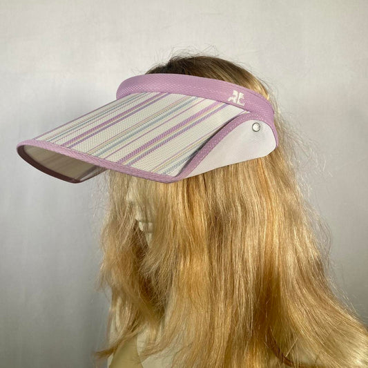 Courreges lavender striped sun visor headband