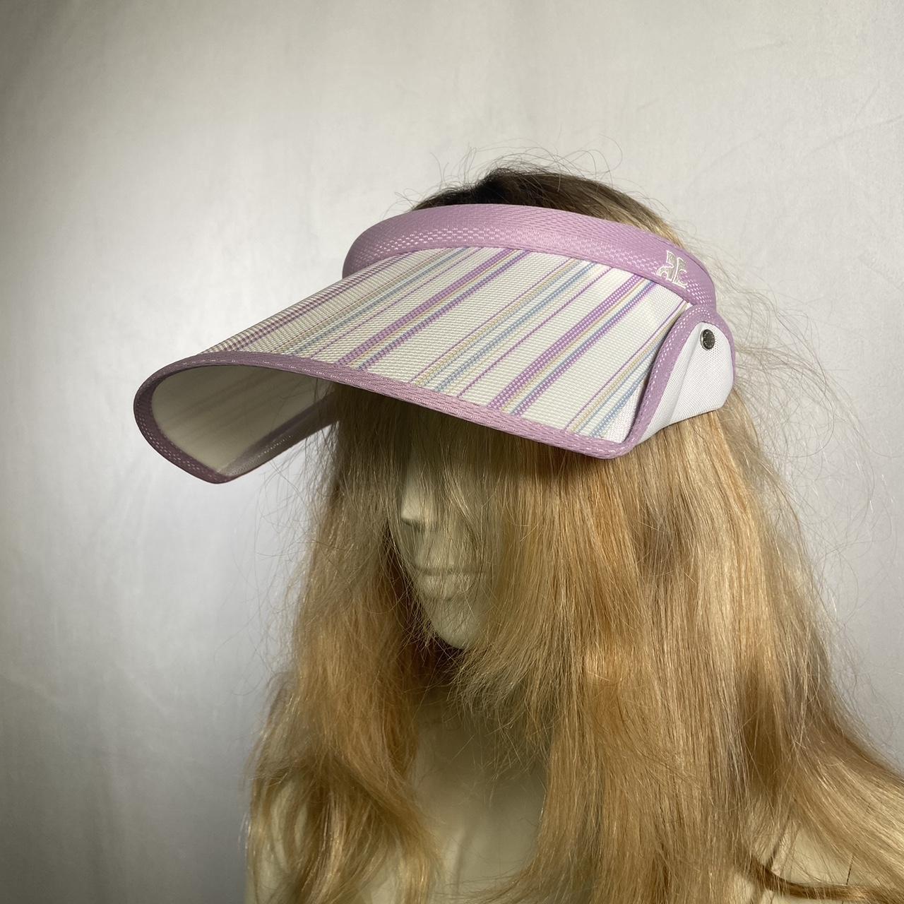 Courreges lavender striped sun visor headband