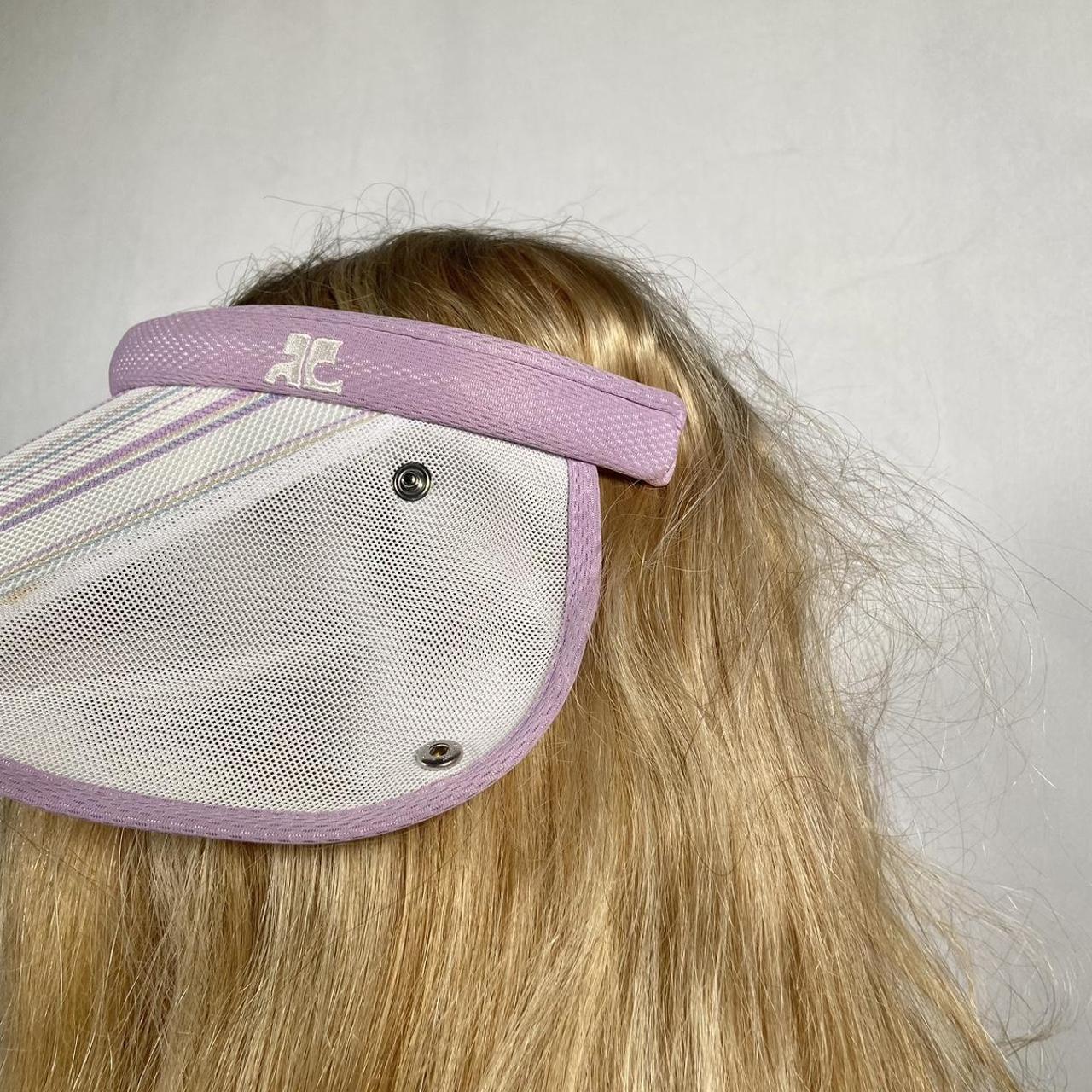 Courreges lavender striped sun visor headband