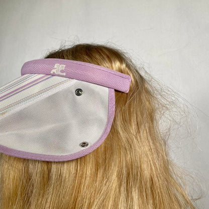 Courreges lavender striped sun visor headband