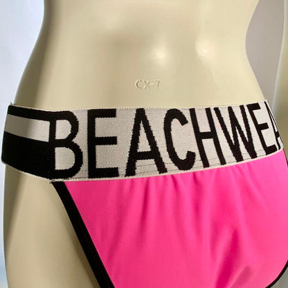 Dolce & Gabbana Beachwear neon bikini set with warping text underwear band detail