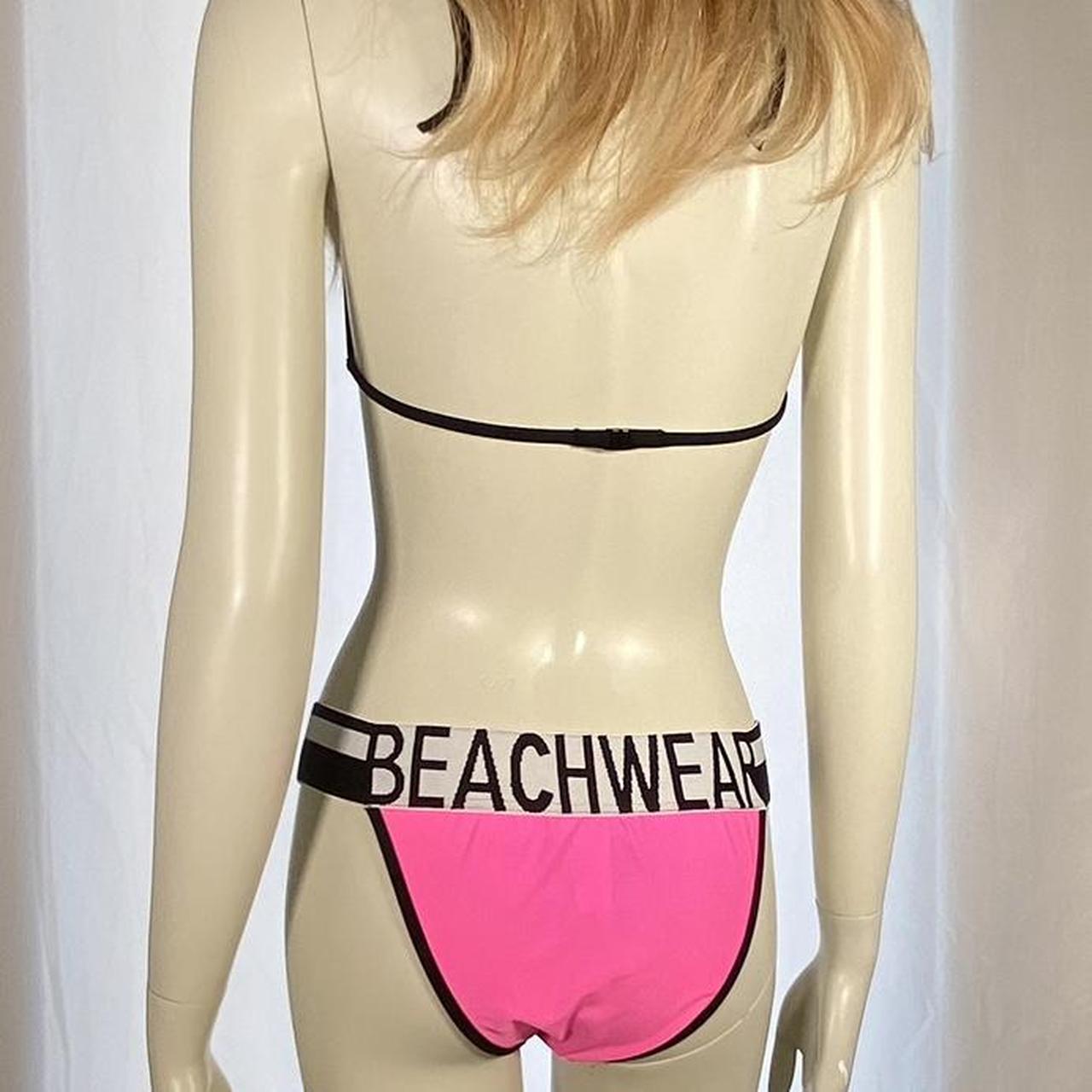 Dolce & Gabbana Beachwear neon bikini set with warping text underwear band detail