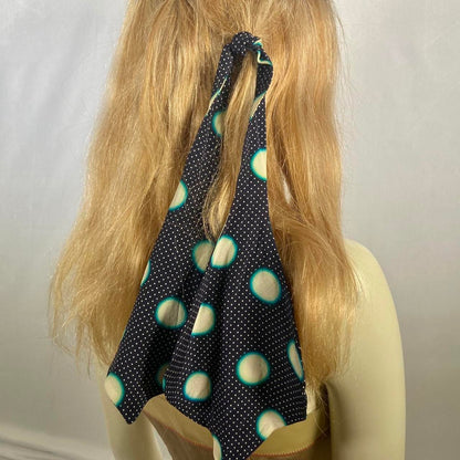 Miu miu navy gradient dot silky petal hair or wrist scarf