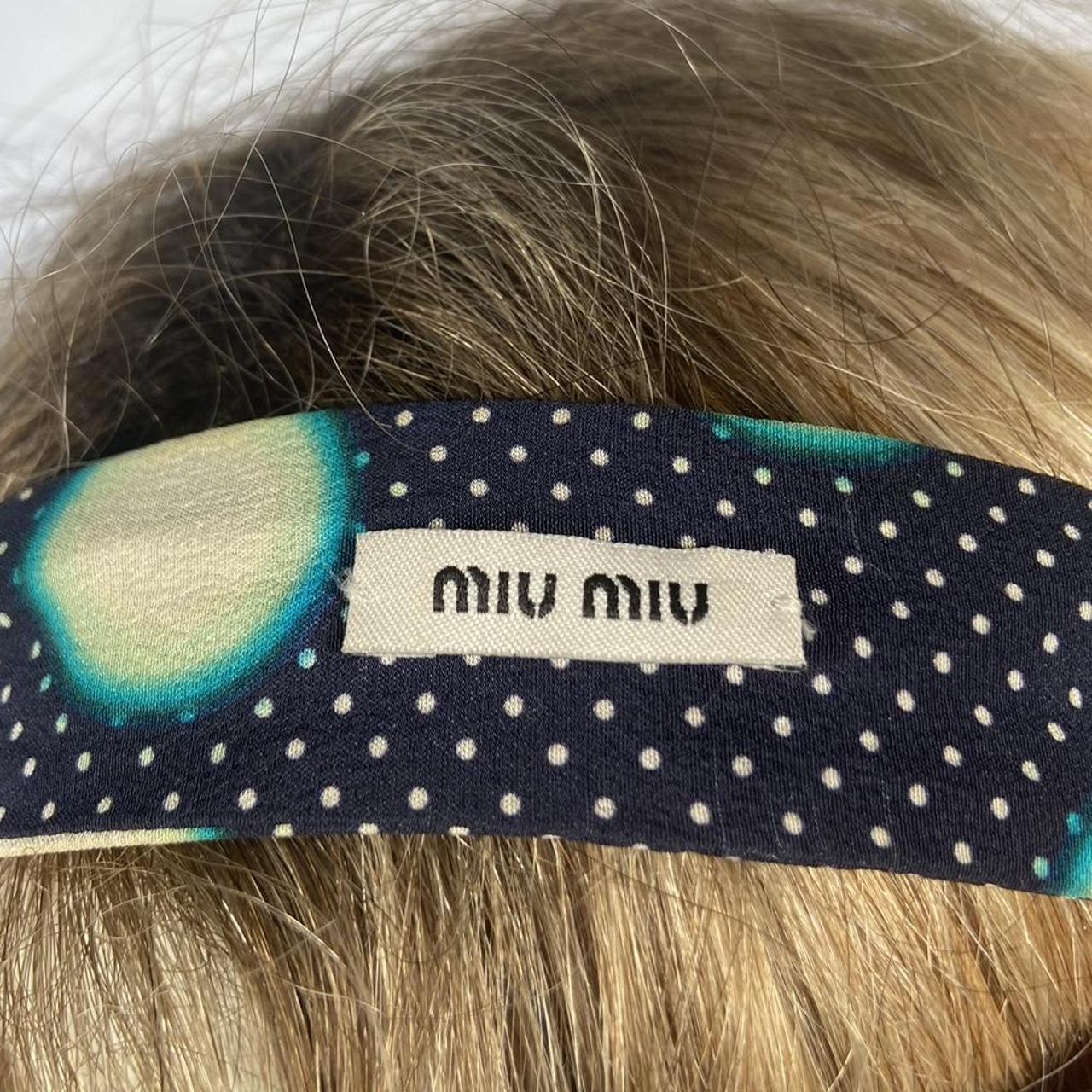 Miu miu navy gradient dot silky petal hair or wrist scarf