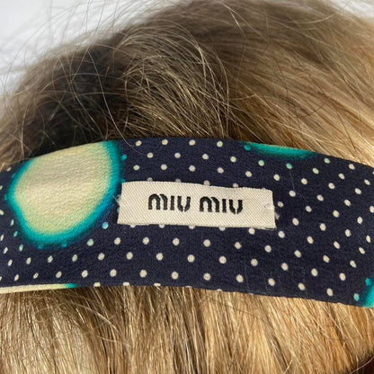 Miu miu navy gradient dot silky petal hair or wrist scarf