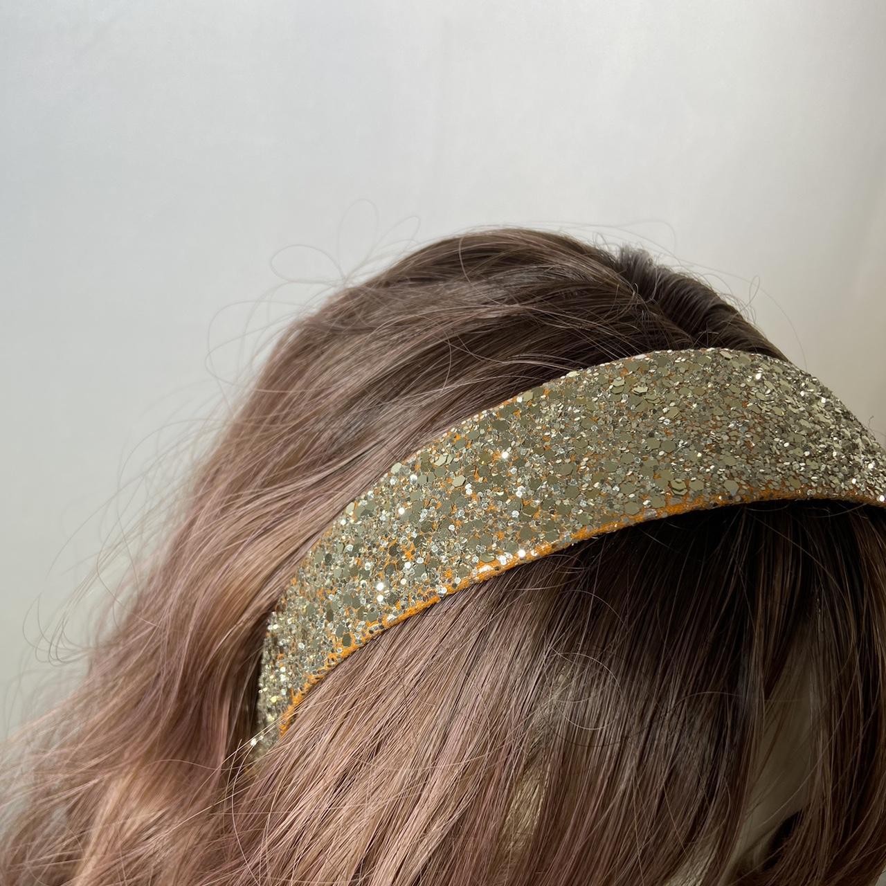 Miu Miu glitter peach-tone headband