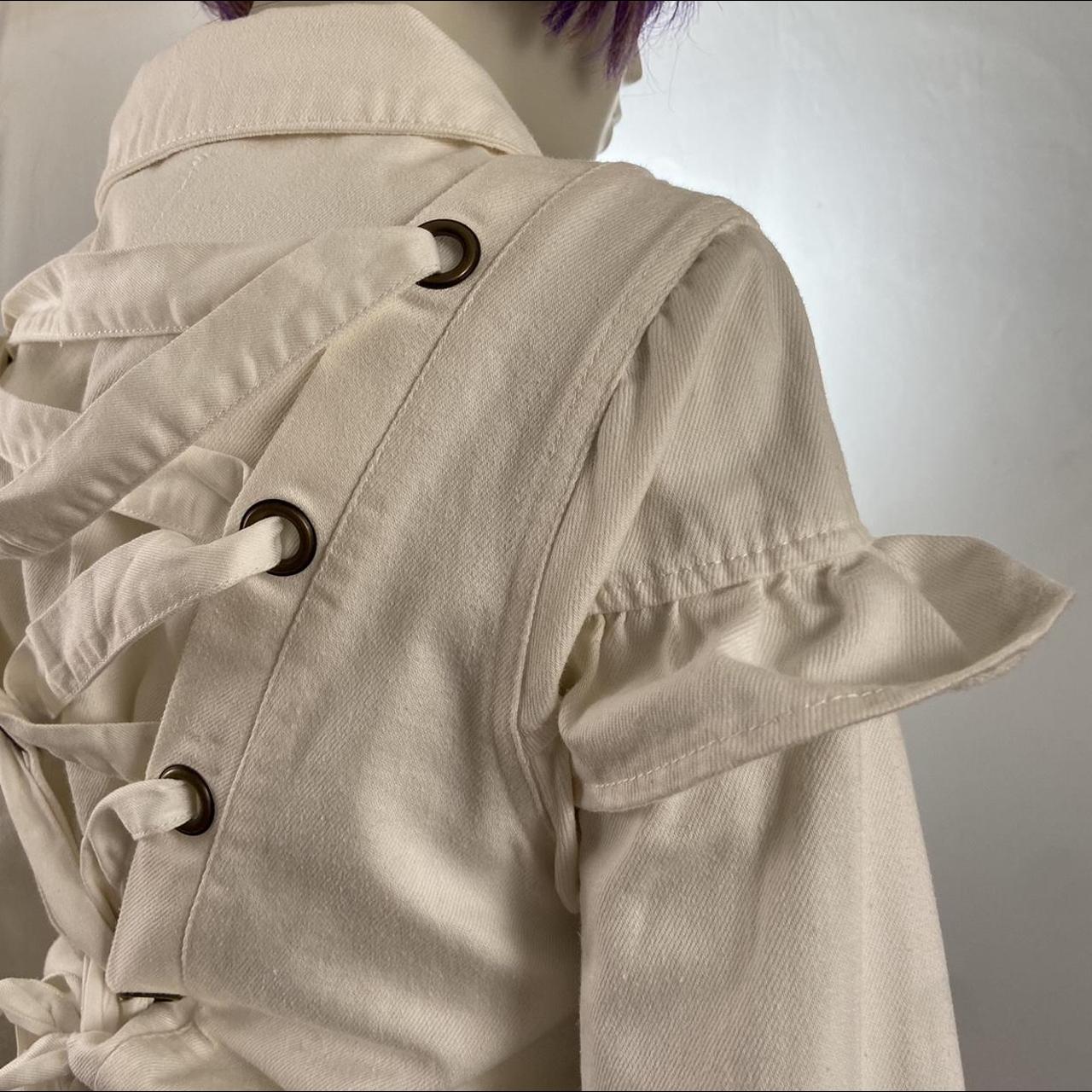 Swankiss white denim lace-up jacket