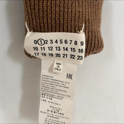 Margiela MM1 brown knit long opera tabi gloves