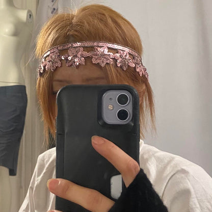 Miu Miu sequin flower ribbon scarf