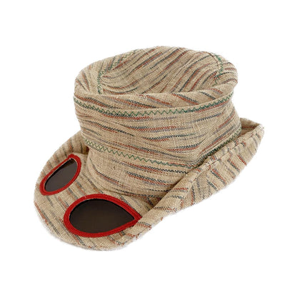 Vivienne Westwood see thru woven hat with built-in sunglass panel brim detail