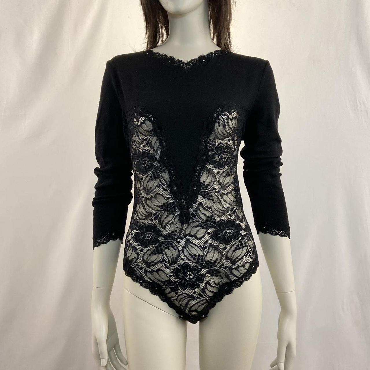 La Perla knit see through lace panel bodysuit