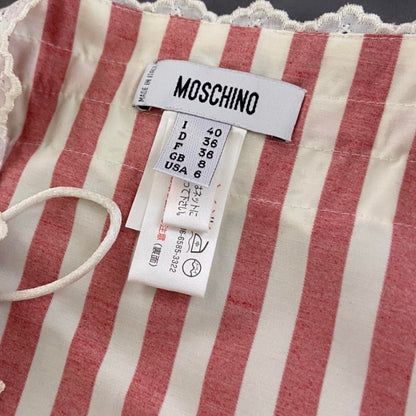 Moschino Candy striped lace trim skirt