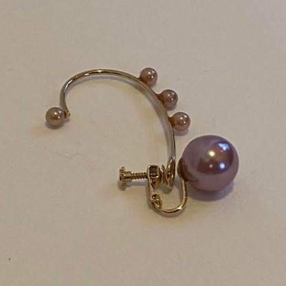 Undercover clip on lavender pearl ear cuff