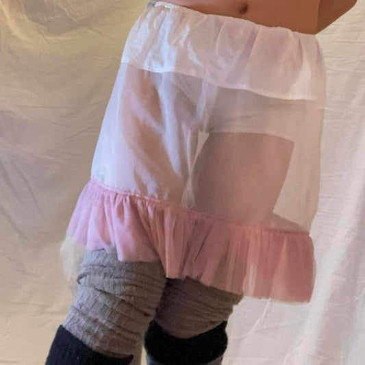 Jane Marple pink sheer slip skirt