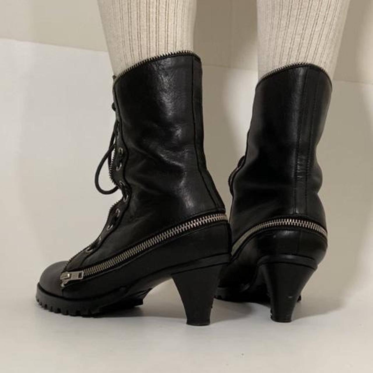 Limi Feu leather black customizable heels with swappable mary jane strap and ankle boot gaiters