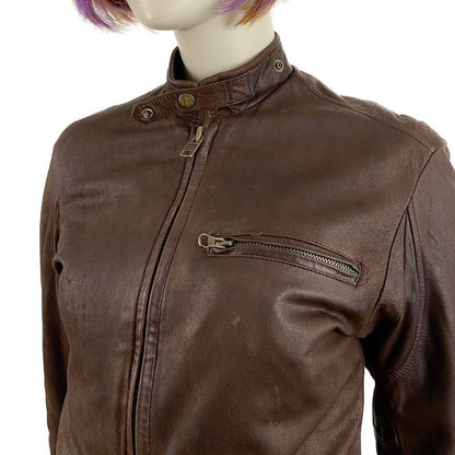 45rpm sheepskin dark brown soft insulated leather bomber jacket and skirt suit set