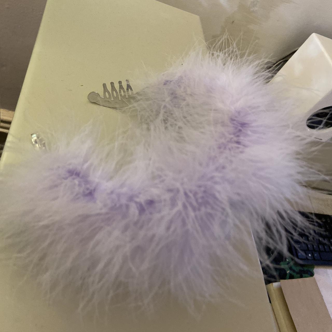 Comme des Garcons lavender feather boa princess tiara