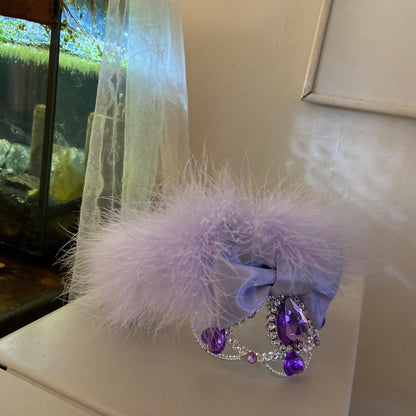 Comme des Garcons lavender feather boa princess tiara