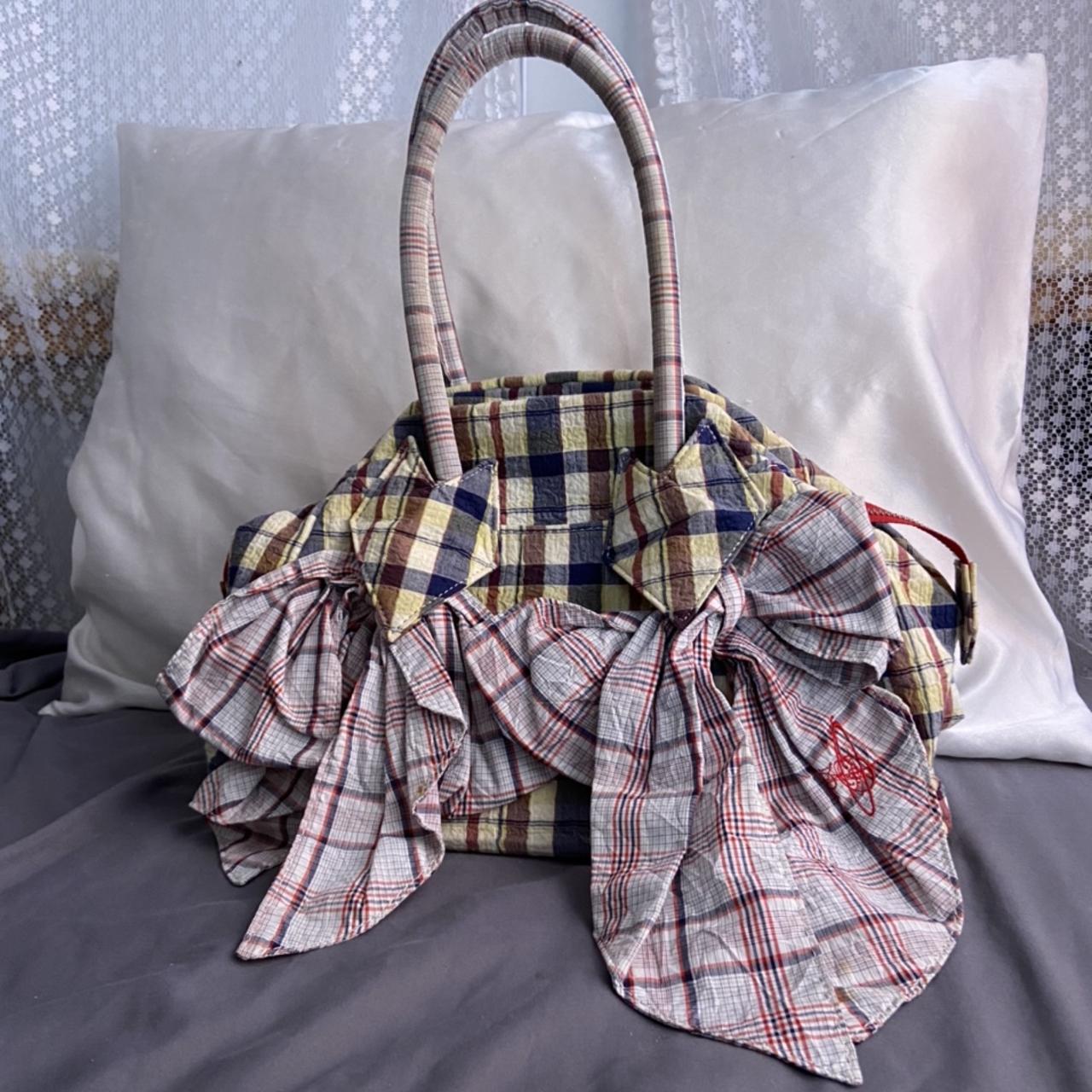 Vivienne Westwood plaid ruffley bow purse