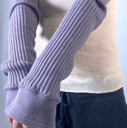 N. Hoolywood rib knit arm lavender warmers