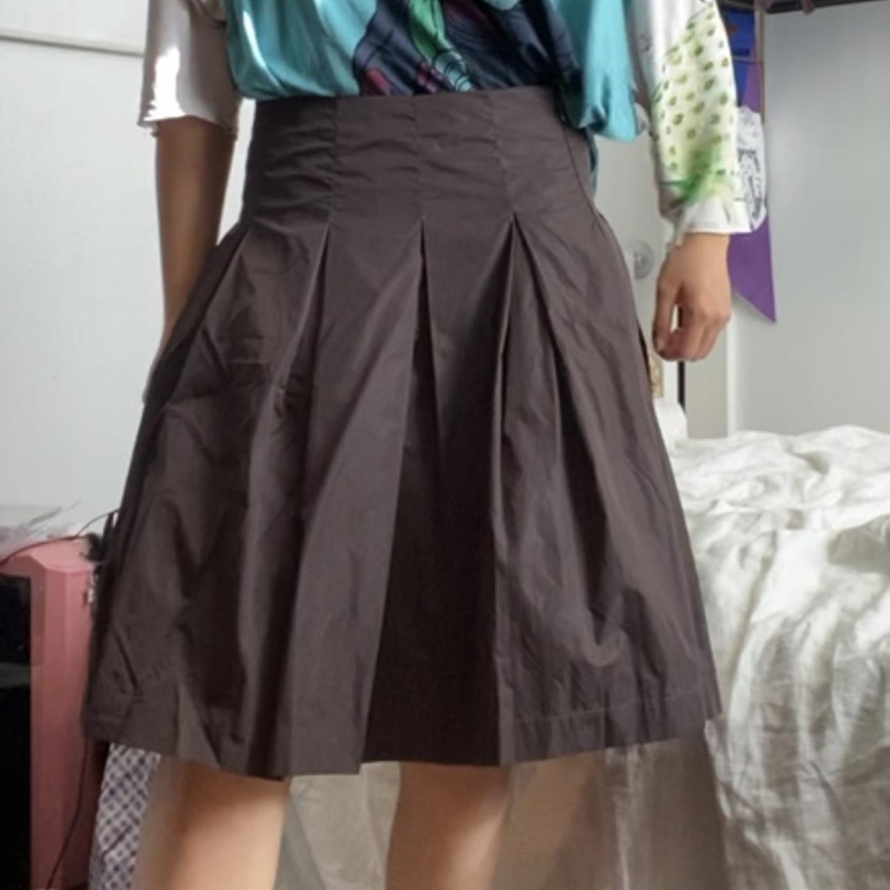 Prada brown pleated skirt