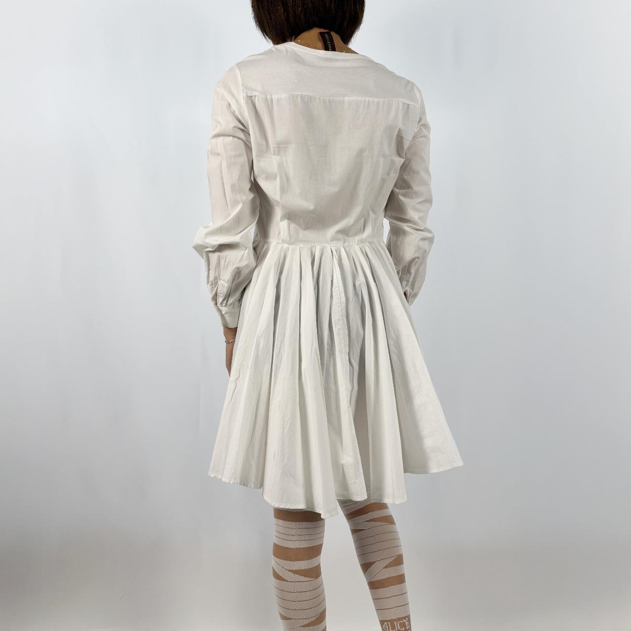 Mihara Yasuhiro button-up sleeve knit dress with flared pleated skirt