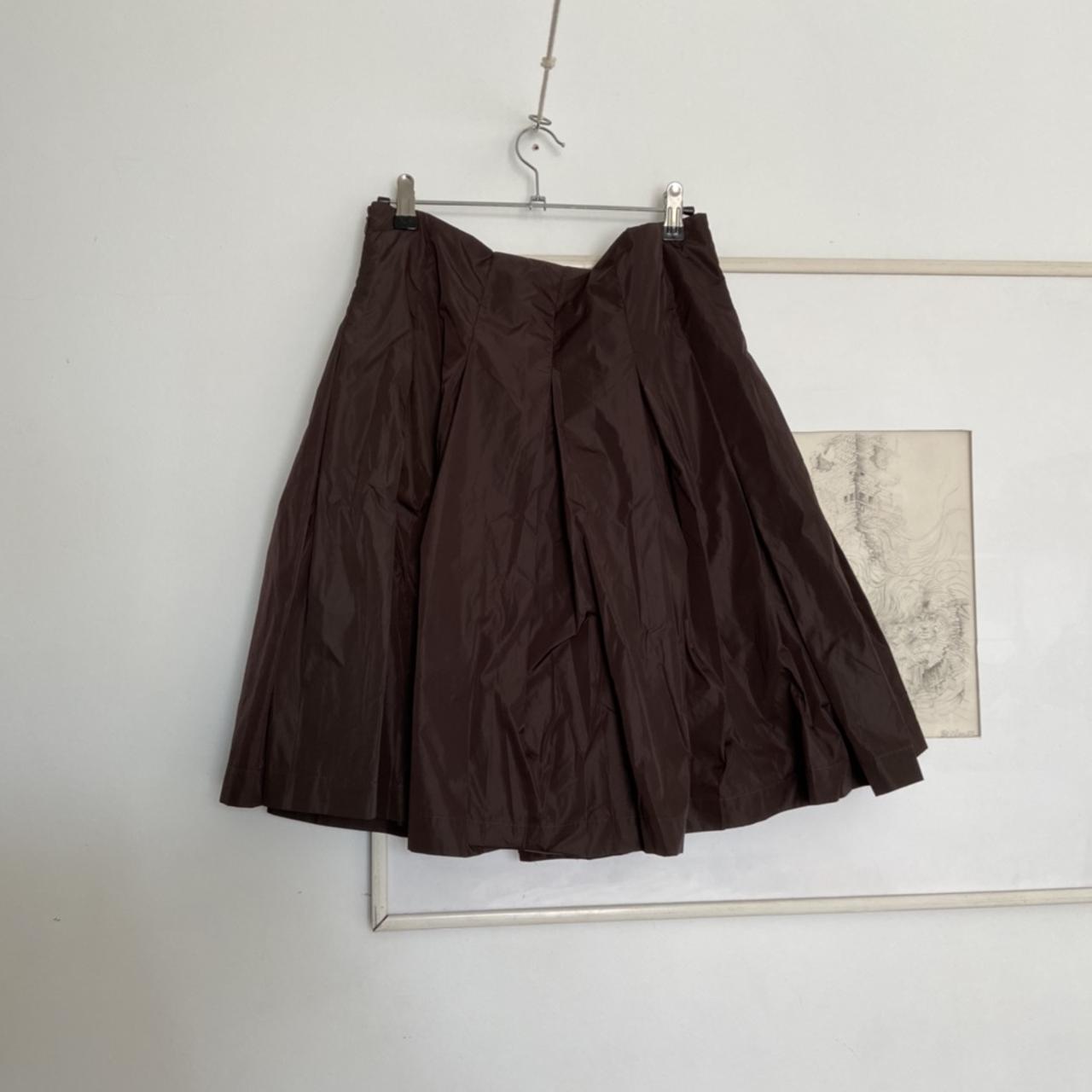 Prada brown pleated skirt