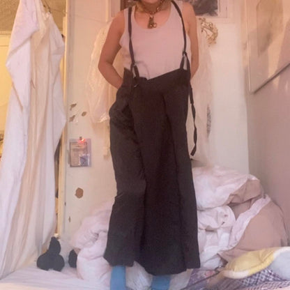 Yohji Yamamoto Y’s rayon oversized suspender pants