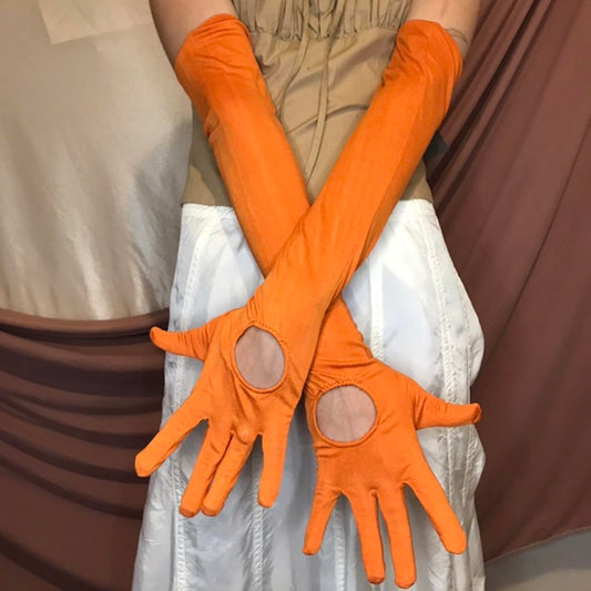 Miu Miu orange long opera gloves