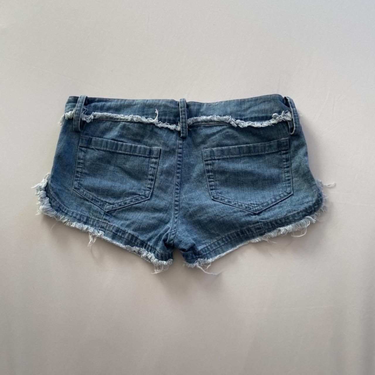 Limi Feu super short mid rise frayed denim shorts