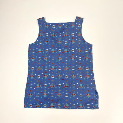 Yves Saint Laurent blue paisley floral cotton tank top