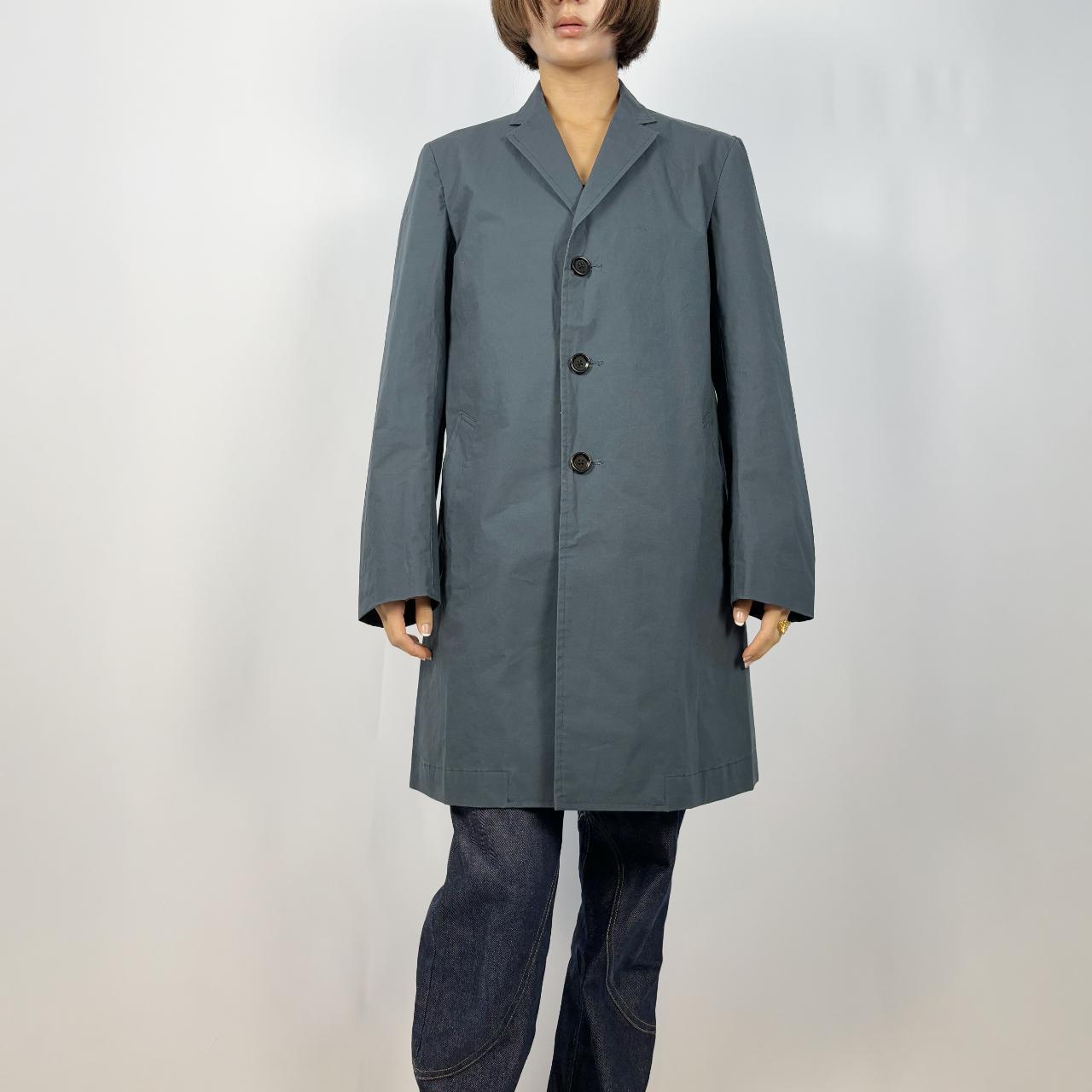 N.Hoolywood Mister Hollywood grey-blue cotton longline duster jacket