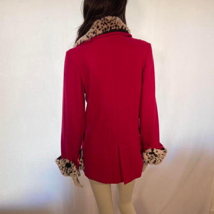 Super Lovers wool fluffy leopard coat