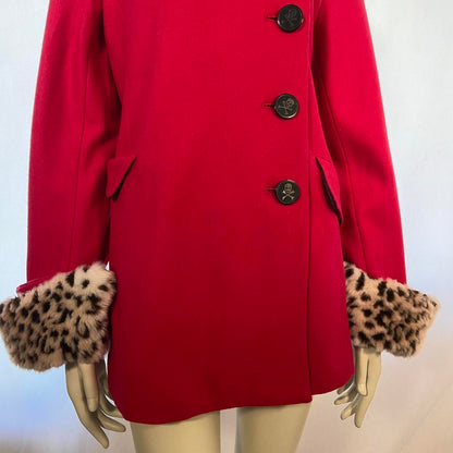 Super Lovers wool fluffy leopard coat