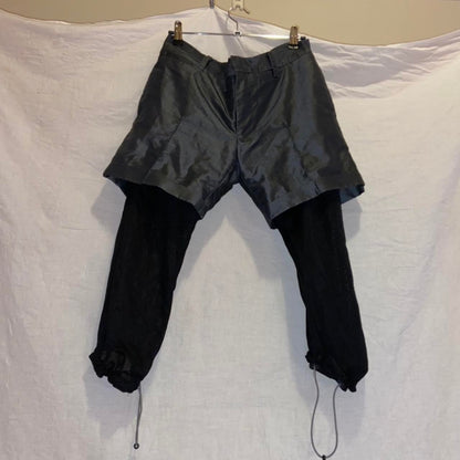 Mihara Yasuhiro mesh legging layered shorts