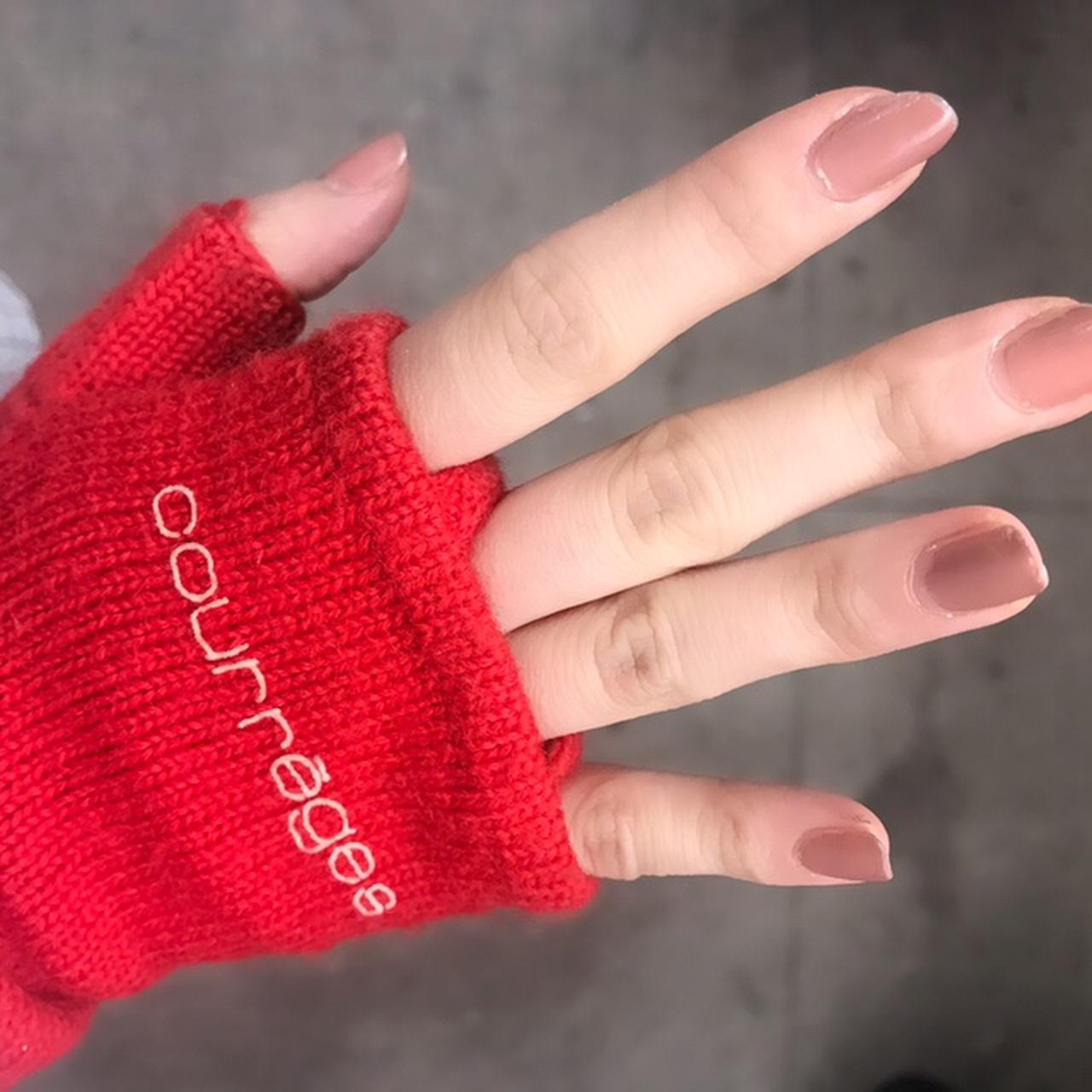 Courreges red fingerless gloves