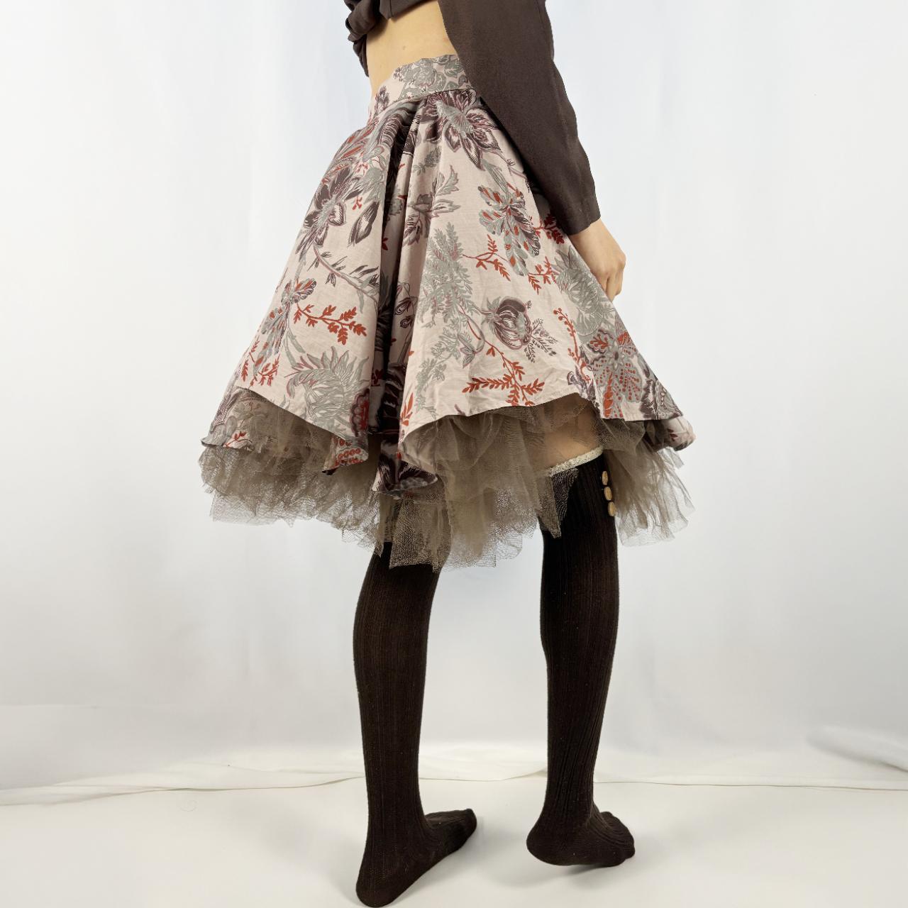 Vivienne Westwood Red Label Jacobean print floral tulle mini skirt