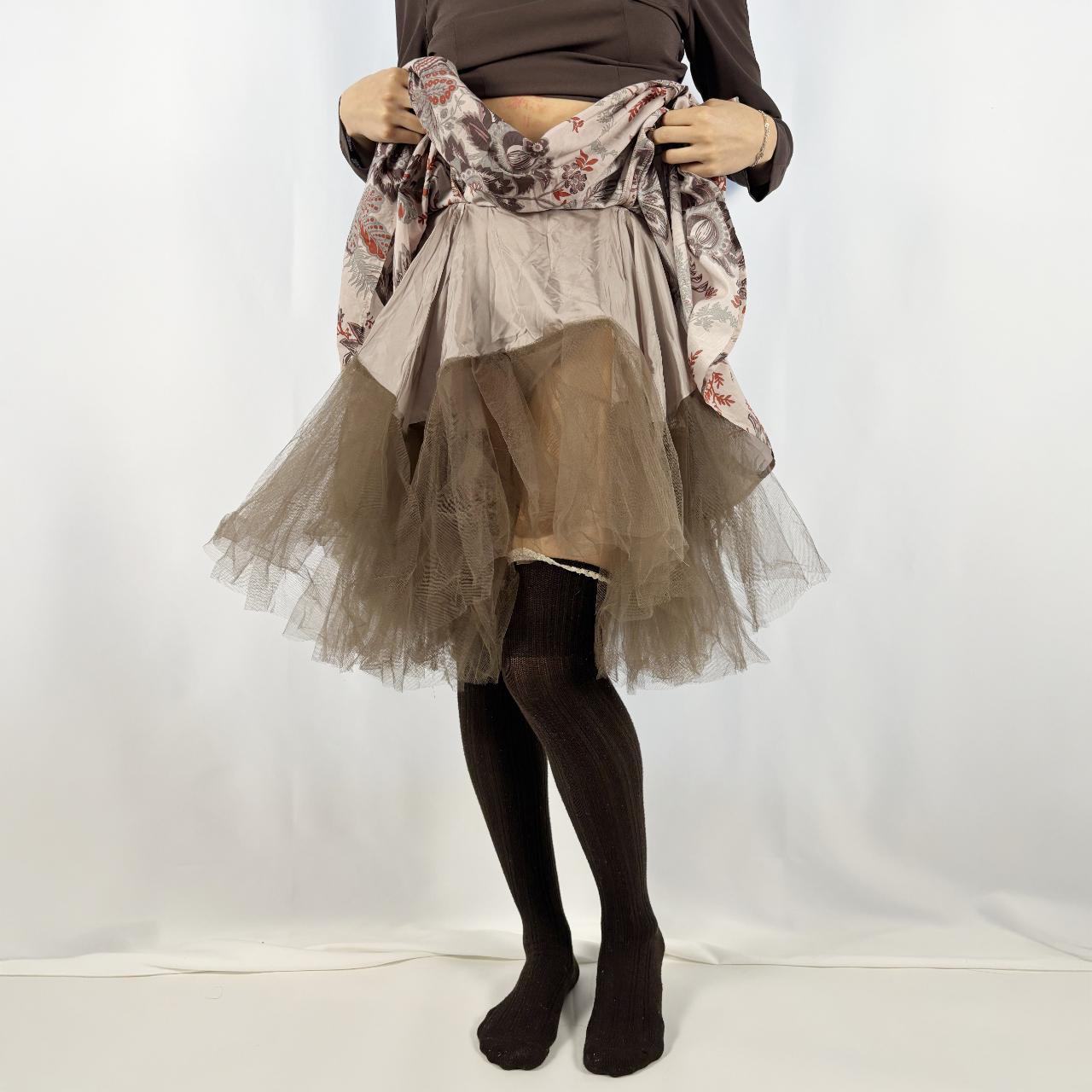Vivienne Westwood Red Label Jacobean print floral tulle mini skirt